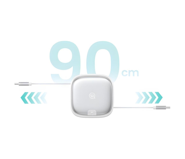 USAMS Kabel rozwijany z pudełkiem MicroUSB/USB-C/Light 60W fiolet - 1568991 - zdjęcie 3